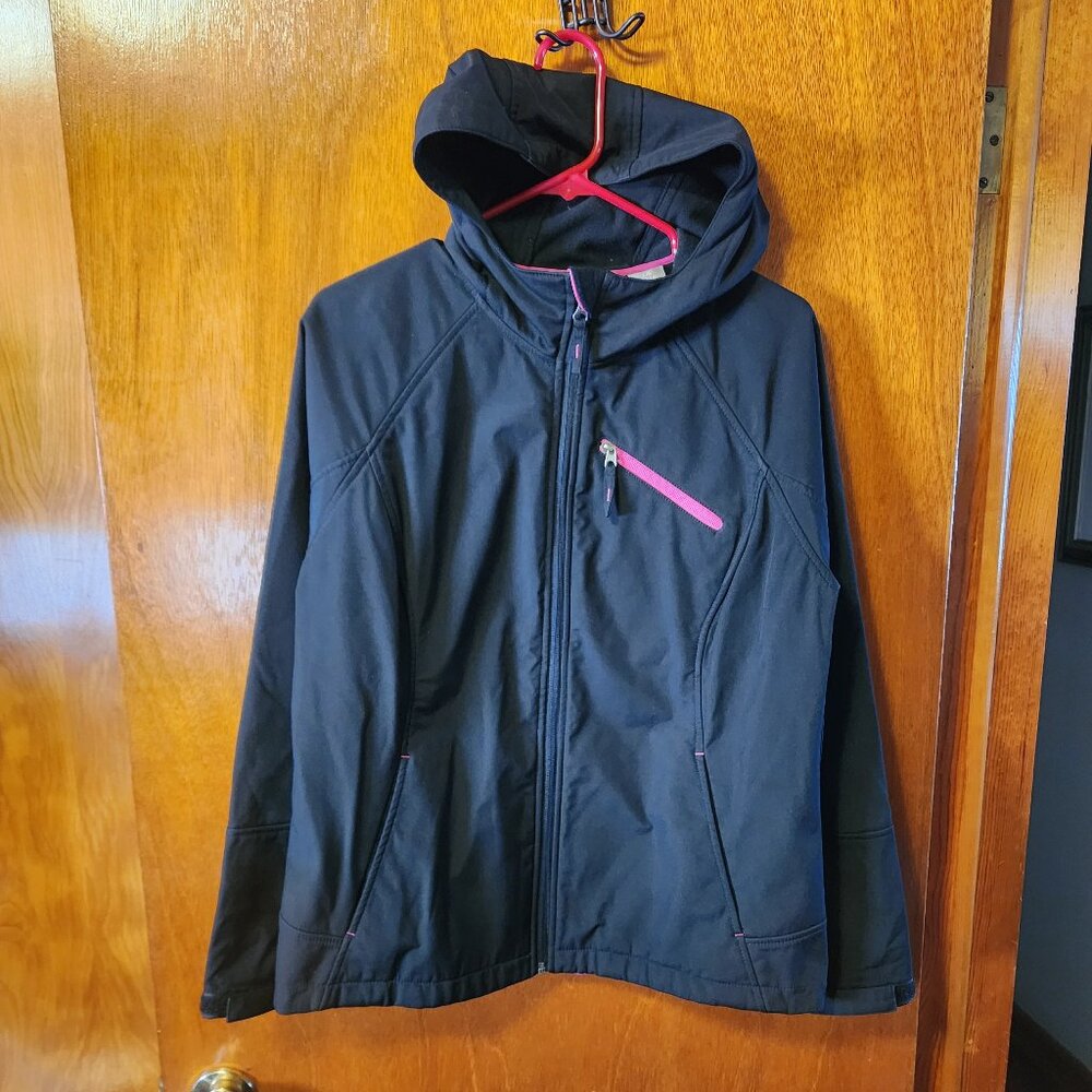 Women's Large FreeTech Black w/ Pink Accents Full Zip Hooded Jacket